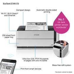 Epson EcoTank M1170 Mono Inkjet Inkjet Printer Wi-Fi Maximum ISO A-series paper size A4 White-3495877